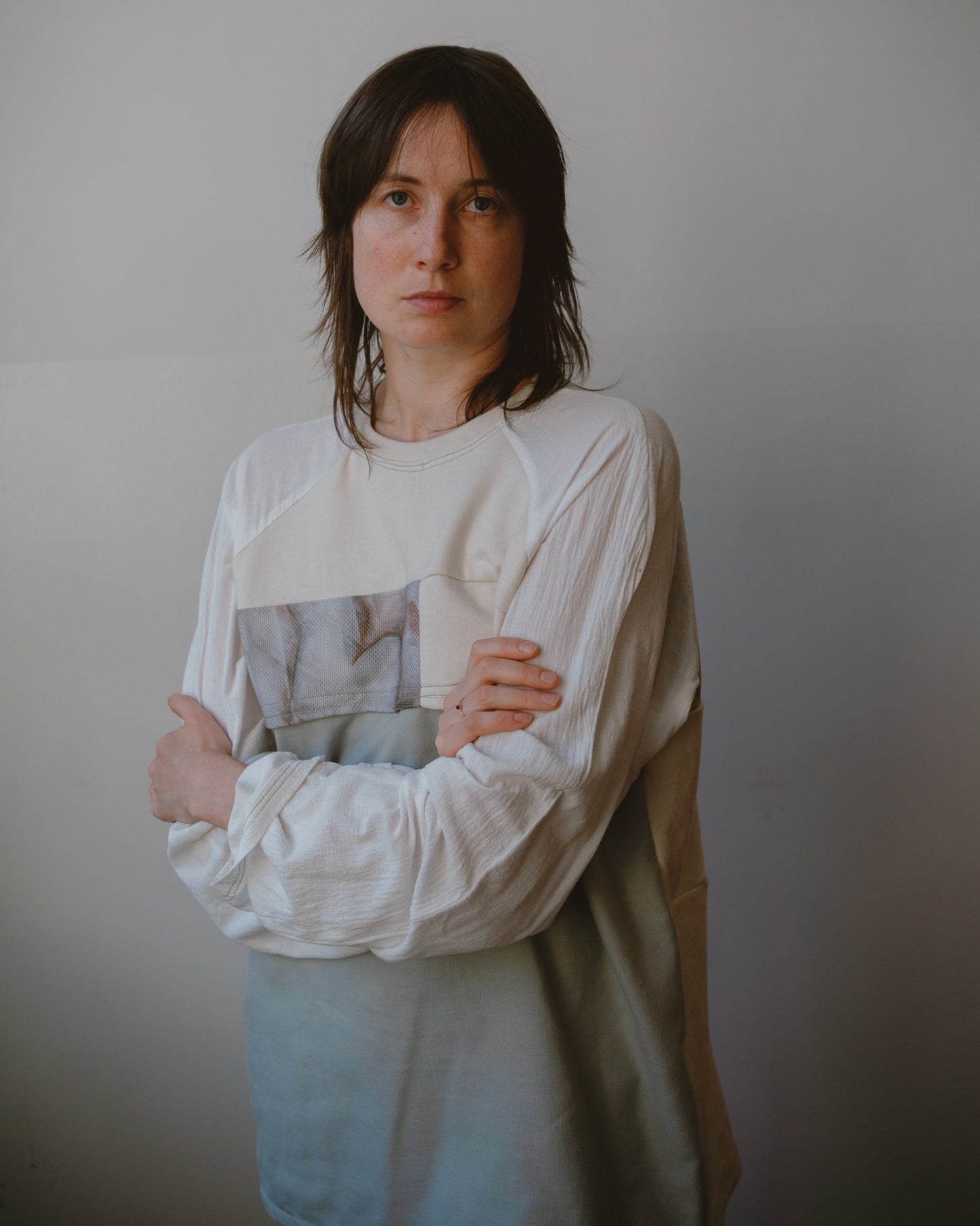 Upcycled Linien & Cotton Top